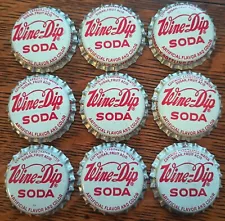 9 WINE DIP soda Bottle Caps Unused P/L Moberly Bottling