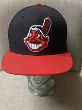 Cleveland Indians Hat Cap Snapback New Era 9Fifty MLB Chief Wahoo Blue Red Wool