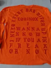 Kanye West The Life Of Pablo Equinox New York L/S Shirt Large Yeezy TLOP Orange