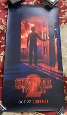 STRANGER THINGS POSTER ORIGINAL 26 X 50 VINYL TV SHOW SEASON 2 2017 VERY RARE