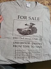 Back To The Future 1981 Delorean DMC-12 For Sale T-shirt Gray Size XXL