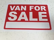 4X A4 SIZE Van For Sale Pricing FOR SALE Sign Board Plastic Card DisplayBargain