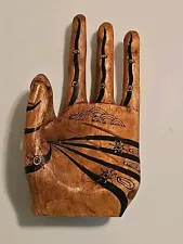 Vintage Hand Carved Wooden Hand Sculpture 10 inch Meditation