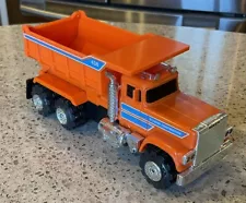 New ListingSCHAPER STOMPER MACK ORANGE DUMP TRUCK TESTED RUNS & LIGHTS VERY NICE!!!!