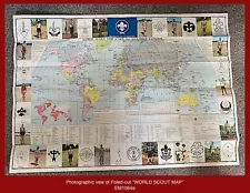 "WORLD SCOUT MAP - CARTE DU SCOUTISME MONDIAL" - Large fold-out Coloured Map