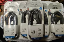 LOT of 5, BELKIN IEEE 1284 PRINTER CABLE 10ft, DB25 TO CENTRONICS 36, F2A046A10