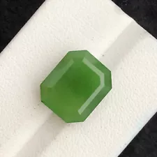 10.40 Carat Natural Faceted Green Color Nephrite Jade Gemstone From Afghanistan