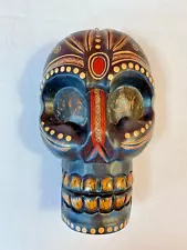 Tribal African Skull Mask Black Decorative Wall Hanging Day Of The Dead 10"