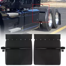 Quarter Fender 24"x24" For Semi Truck Black Poly Pair Freightliner Volvo VNL Set