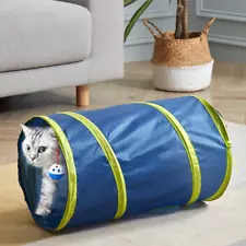 2Pcs Cat Tunnels for Indoor Cats 2 Way Play Toy Kitty Tunnel Peek Hole Toy with