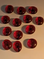 VTES Vampire ccg - Glass "Blood Tokens" Game Counters (x13) with Ankh Symbol