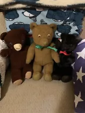 3 Vintage Hand Made Teddy Bears. They Are Ready For A New Adventure!!