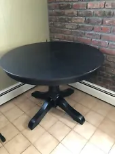 Round Black Wooden Table