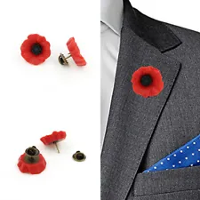 Remembrance Pin Badge, Veterans Day Memorial Day Lapel Resin Poppy Pin 10PCS BD