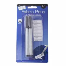 Fabric Pens Iron-On Labels Permanent Markers Name Laundry Uniform 2 Pens