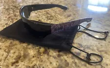 Locs Sunglasses Men’s Black & RED Bandanna Paisley Print PreOwned With Pouch