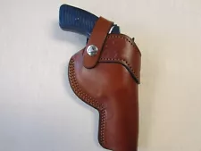 RUGER SP101 357 mag, S&W J FRAME, with 3" barrels, BROWN owb holster with strap