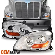 For 2011-2021 Peterbilt 579 587 Halogen Type Projector Headlight Chrome Assembly (For: 2018 Peterbilt 579)