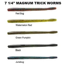 Zoom Soft Baits - 7 1/4" Magnum Trick Worms 115 - Choose Colors - Made In USA!