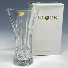 NEW In Box Block Vintage 24% Full Lead Crystal 7" Flower Vase