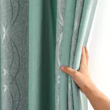 Hot Sale Modern Green Striped Blackout Curtain for Living Room 2 Colors Curtains