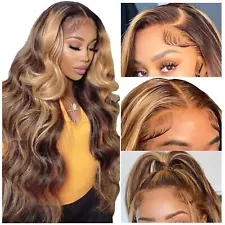 4/27 Ombre Body Wave 13x4 Lace Front Wig Human Hair Glueless With Baby Hair 180%