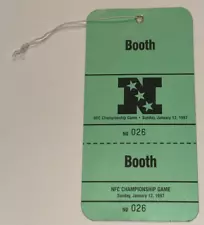 1996 97 NFC Championship Booth Press Credential Pass Badge Ticket Stub Favre HOF