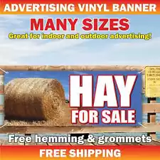 HAY FOR SALE Advertising Banner Vinyl Mesh Sign Fresh Cut Grass Bales Straw