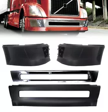 Bumper Set Pair Left Right Center with Fog Light Hole for Volvo VNL 2004 - 2015 (For: 2015 Volvo VNL)