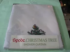 Spode Christmas Tree SHOWER CURTAIN 72 inch Square Polyester Holiday NEW