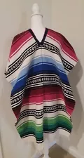 Vintage Rare Mexican Thick Poncho/Gaban Authentic Handmade Serape One-Size Adult