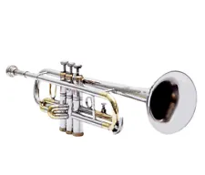 WEEKEND SALE Brand New Nickle Brass Bb FLAT Trumpet Free Case+Mouthpiece