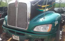 2014 T660 Kenworth hood Green ( see pictures for repairs )