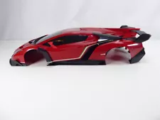 RC Hard Plastic Body Shell Lamborghini Red Large Drift Scale