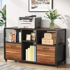 File Cabinet for Letter/ A4 Size Printer Stand with Open Storage Shelves Drawer