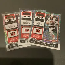 JOE BURROW - 3 Card Lot - 2023 Panini Contenders Season Ticket MOJO ð¥ Bengals