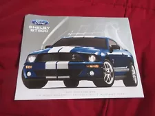 2007 SHELBY MUSTANG GT500 BLUE W WHITE FACTORY SALES BROCHURE PROMO FLYER SHEET