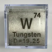 Metal Cube 99.9% Pure Periodic Table Element Engraved Density Collection + Case