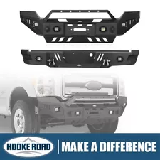 FRONT + REAR BUMPER REINFORCEMENT W/SQUARE FLOODLIGHT FIT FORD F-250 F-350 11-16