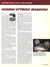 1983 Honda VT750C Shadow test article/report 9 pages