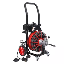 100'x1/2" Drain Cleaner Electric Sewer Snake Cleaning Machine for 1" to 4" Pipes