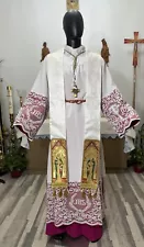 WHITE SACRAMENTAL STOLE WITH TASSELS