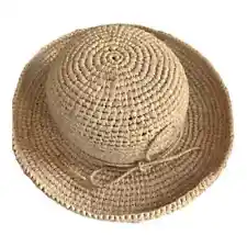 Smith & Hawken Woven Straw Hat Natural Garden Beach Bonnet