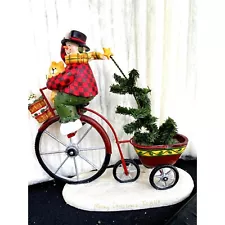 Raz Imports Snowman Cicle and Tree Christmas Figurine 9"