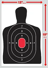 200 Bulk Pack Silhouette hand gun, rifle paper shooting targets 12X18