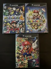 Mario Party Nintendo GameCube Lot 4 5 & 6 ALL AUTHENTIC CIB Tested ADULT OWNED