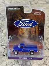 Greenlight 1976 Blue Metallic Ford F-250 4WD Lifted 1/64 MIRROR LOOSE