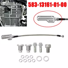 For Yamaha SR500 TT500 XT500 Twin Feed Oil Line Kit Steel Silver 583-13161-01-00