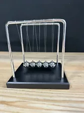 Newton's Cradle with 1 Inch Balance Balls and 5.25" x 4.75" Black Wooden Base