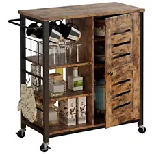 IRONCK Storage Cabinet with Wheels Multipurpose Kitchen Cart Cabinet with She...